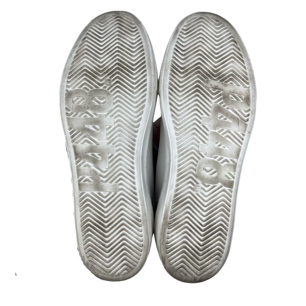 P448 Thea Platform Sneakers White Leather Leopard Heel EU 41 US 10 - Picture 4 of 10